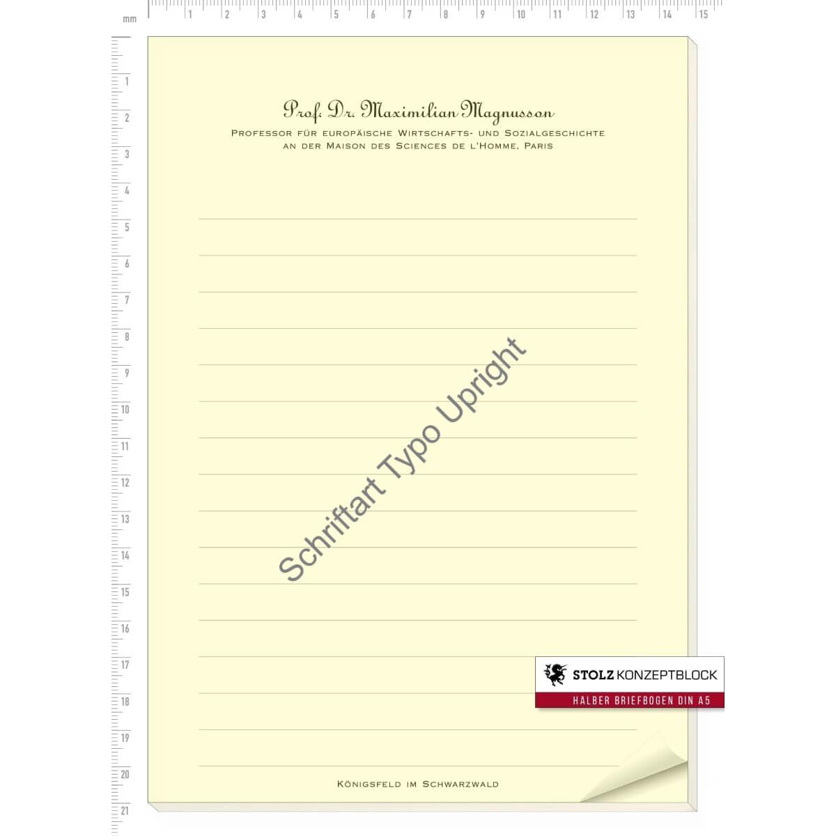 STOLZ Konzeptblock A5 liniert (Typo Upright)